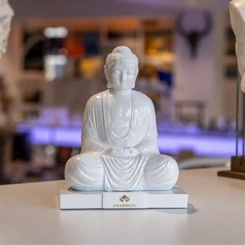 The Great Buddha Of Kamakura  Dekoratif Biblo - Beyaz