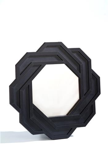 Altıgen Siyah Dekoratif Ayna