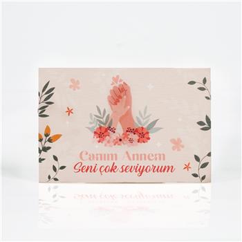 Anne ve Çocuk Ahşap Kartpostal