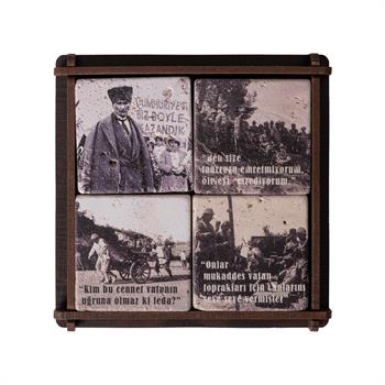 Atatürk Sözleri 4lü Doğaltaş Magnet Seti 2