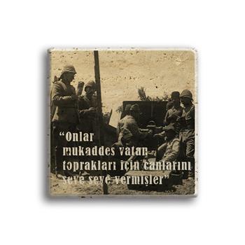 Atatürk Sözleri Mukaddes Vatan Traverten Magnet
