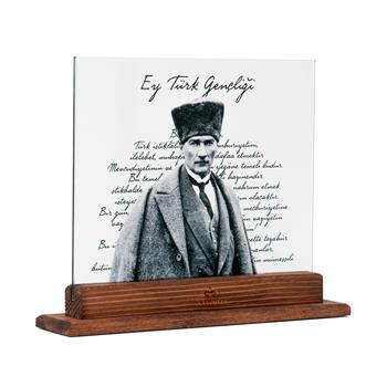 Atatürk ve Gençliğe Hitabe Dekoratif Cam ObjeAtatürk ve Gençliğe Hitabe Dekoratif Cam Obje