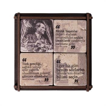 Atatürkün Sözleri 4lü Doğaltaş Magnet Seti