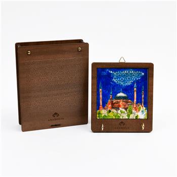Ayasofya Camii Ahşap Kutulu Seramik Dekoratif Askılık