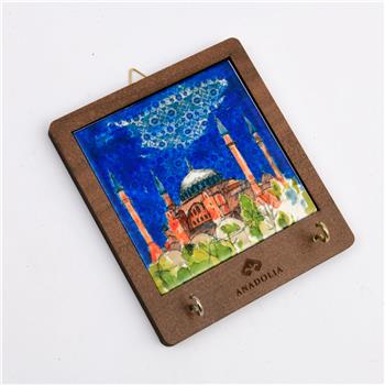 Ayasofya Camii Ahşap Kutulu Seramik Dekoratif Askılık