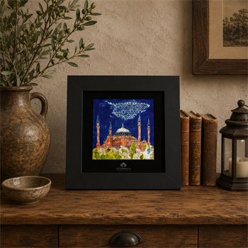Ayasofya Camii Siyah Çerçeveli Seramik Tablo Pano