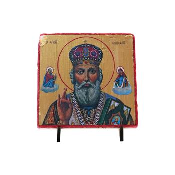 Aziz Nikolas Teslis Varaklı Traverten Pano