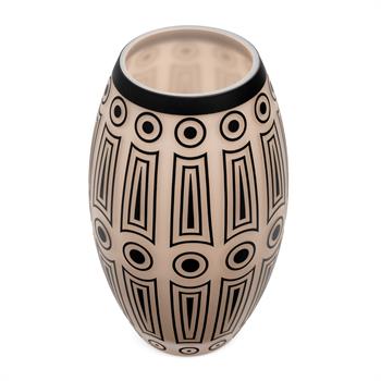 Natürel Pembe Siyah Dekoratif Vazo