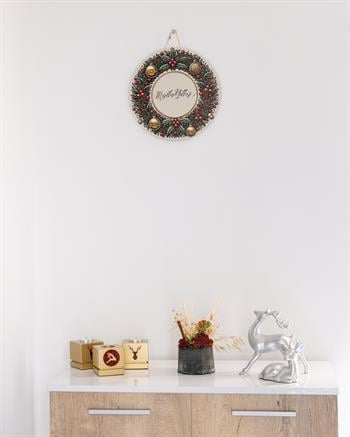 Mutlu Yıllar Yılbaşı Temalı Ahşap Kapı ve Duvar Süsü