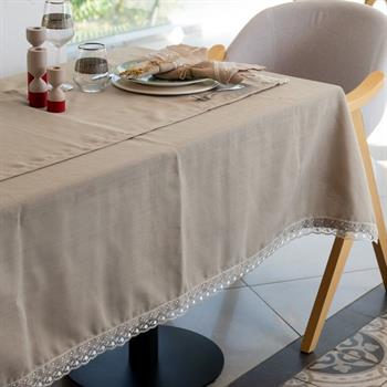 Mimoza Fransız Dantelli Masa Örtüsü