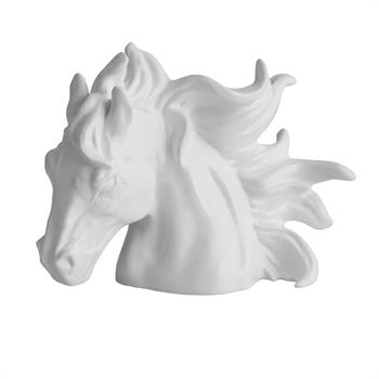 Dekoratif At Başı Biblo- Beyaz