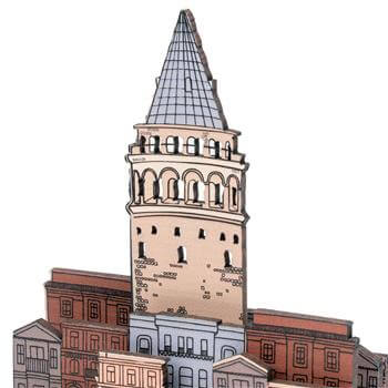 Galata Kulesi Ahşap Kutulu Notluk