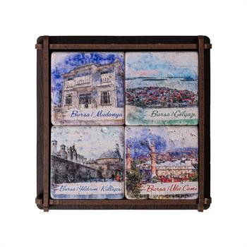 Bursa 4lü Doğaltaş Magnet Seti