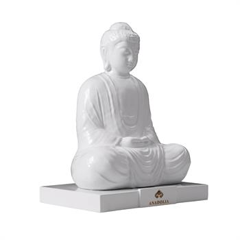 The Great Buddha Of Kamakura  Dekoratif Biblo - Beyaz