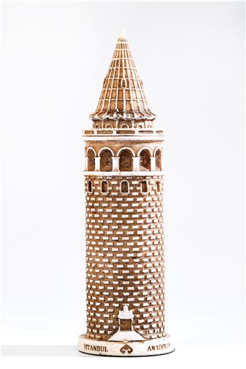 Galata Kulesi Mermerit Eskitme Büyük Boy