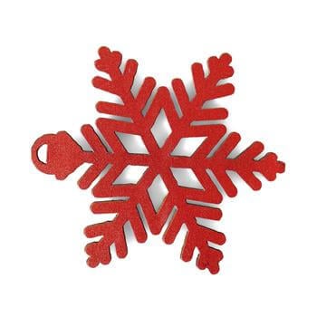 Kar Taneli Asılabilir Ahşap 6’lı Yılbaşı Süsü