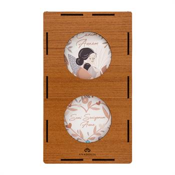 Anneler Gününe Özel Canım Annem Ahşap Kutulu 2li Duvar Panosu