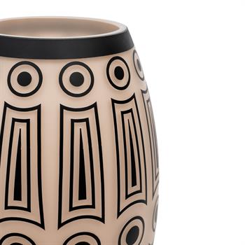 Natürel Pembe Siyah Dekoratif Vazo