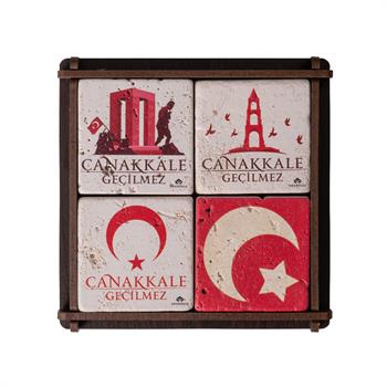 Çanakkale Geçilmez 4lü Doğaltaş Magnet Seti