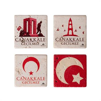 Çanakkale Geçilmez 4lü Doğaltaş Magnet Seti