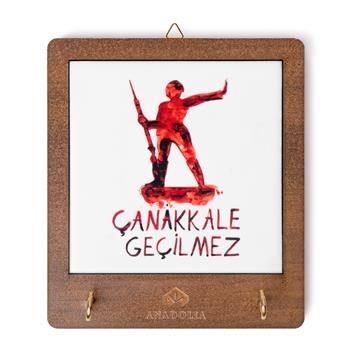 Çanakkale Geçilmez Ahşap Kutulu Seramik Dekoratif Askılık
