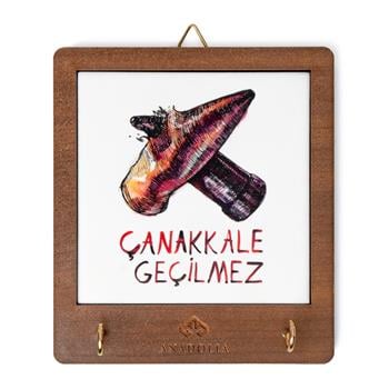 Çarpışan Kurşunlar Ahşap Kutulu Seramik Dekoratif Askılık