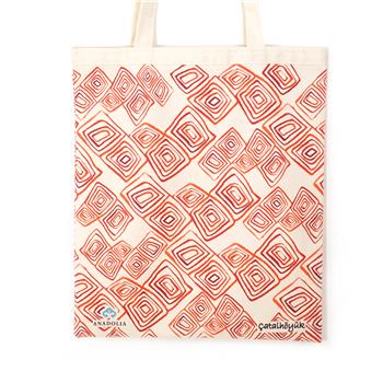 Çatalhöyük Motif Ham Bez Çanta
