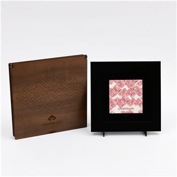 Çatalhöyük Motif  Siyah Çerçeveli Seramik Tablo Pano