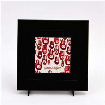 Çatalhöyük Serisi Eller Siyah Çerçeveli Seramik Tablo Pano