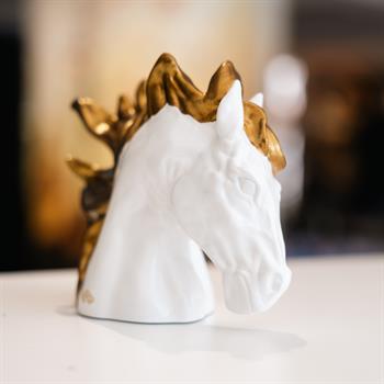 Dekoratif At Başı Biblo - Gold