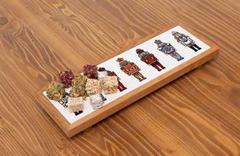 Kurşun Asker-Fındıkkıran  Desenli Seramik & Ahşap Servis Altlığı