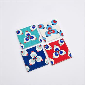 Çini Serisi Özel Ahşap Kutulu Çintemani 4lü Seramik Bardak Altlığı