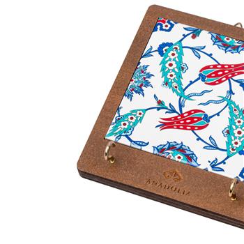 Çini Serisi Ahşap Kutulu Lale ve Sümbül Seramik Dekoratif Askılık