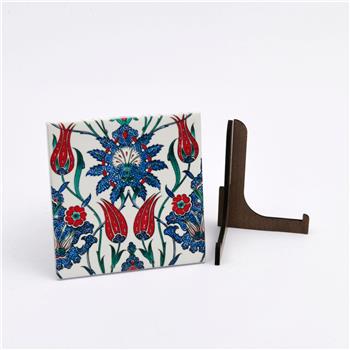 Çini Serisi Lale Yansıma Desen Seramik Pano