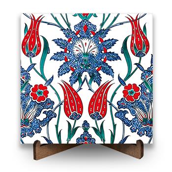 Çini Serisi Lale Yansıma Desen Seramik Pano