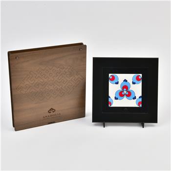 Çintemani Beyaz Zemin Siyah Çerçeveli Seramik Tablo Pano