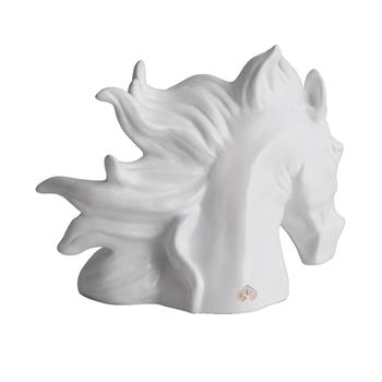 Dekoratif At Başı Biblo- Beyaz