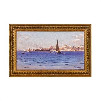 Fausto Zonaro, İstanbul Boğazında Bir Tekne Tablo