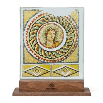 Dionysos Portreli Mozaik 3 Boyutlu Dekoratif Cam Obje