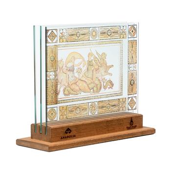 Dionysos Telete ve Skyrtos Mozaiği 3 Boyutlu Dekoratif Cam Obje