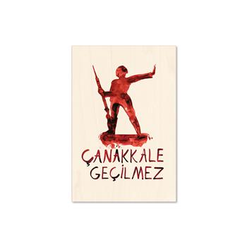 Dur Yolcu Ahşap Kartpostal