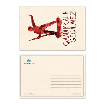 Dur Yolcu Ahşap Kartpostal