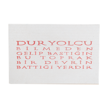 Dur Yolcu Yazı Ahşap Kartpostal