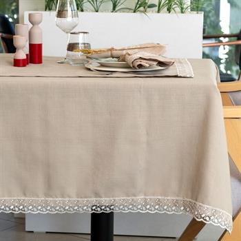 Mimoza Fransız Dantelli Masa Örtüsü