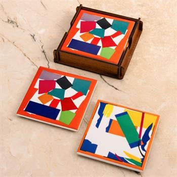 Henri Matisse Seramik Ahşap Kutulu 2li Bardak Altlığı