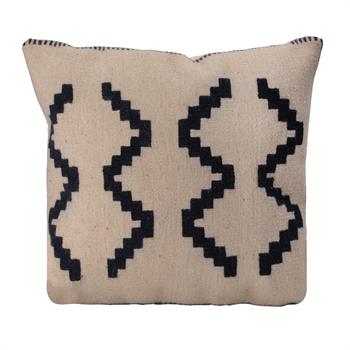 El Dokuması Kök Boya Geometrik Desen Yün Kilim Kırlent