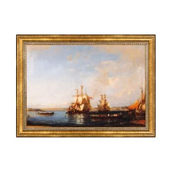 Félix Ziem Boğazda Kayık ve Yelkenliler Tablo