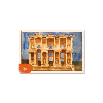 Efes Antik Kenti Ahşap Kartpostal