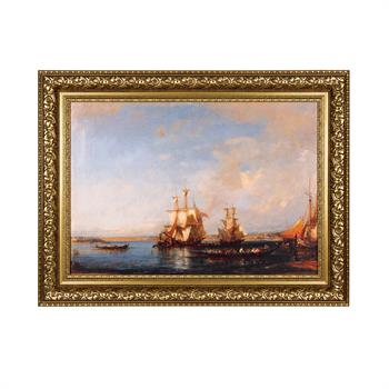 Félix Ziem Boğazda Kayık ve Yelkenliler Tablo