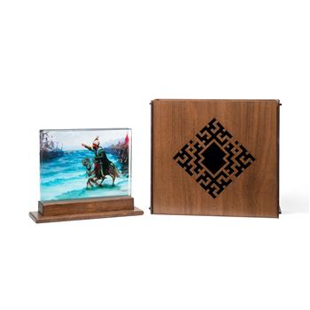 Fatih Atını Denize Sürerken 3 Boyutlu Dekoratif Cam Obje